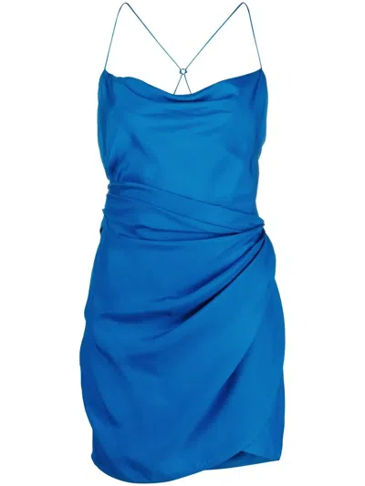 Gauge81 Scoop-neck Gathered Minidress In Blue