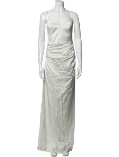 Pre-owned Gauge81 Square Neckline Long Dress In Green