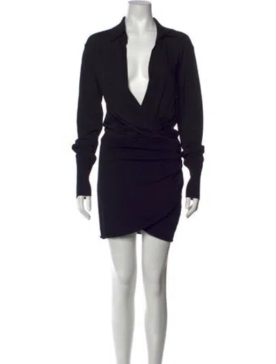 Pre-owned Gauge81 V-neck Mini Dress In Black