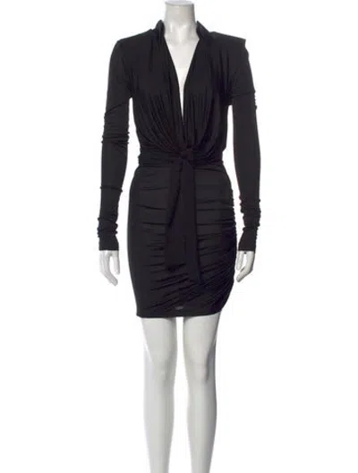 Pre-owned Gauge81 V-neck Mini Dress In Black
