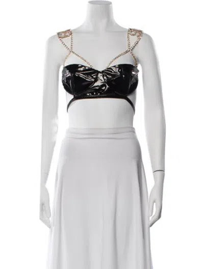 Pre-owned Gcds Halterneck Sleeveless Crop Top In White