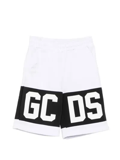 Gcds Kids' Logo Elasticated-waistand Shorts In Black