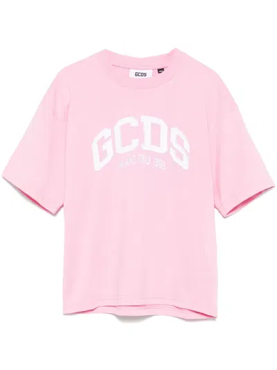 Gcds Lounge-logo T-shirt In Pink