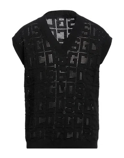 Gcds Man Sweater Black Size L Cotton, Acrylic