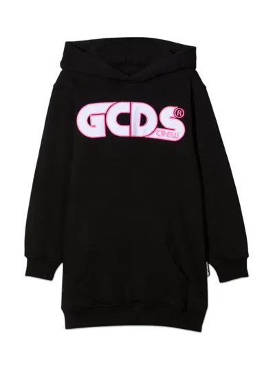 Gcds Oversize Hoodie Girl In Black