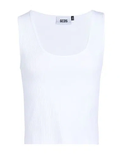 Gcds Woman Tank Top White Size L Cotton