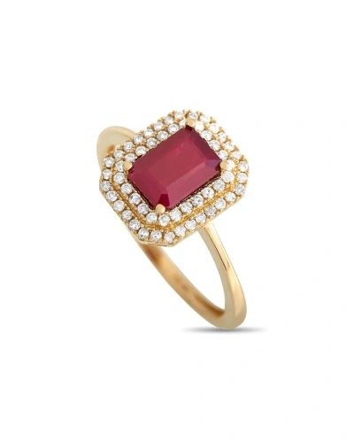 Gemstones 14k 0.24 Ct. Tw. Diamond & Ruby Ring In Gold