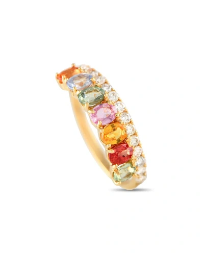 Gemstones 18k 1.82 Ct. Tw. Diamond & Sapphire Ring In Gold
