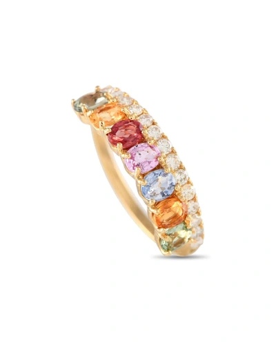 Gemstones 18k 1.82 Ct. Tw. Diamond & Sapphire Ring In Gold