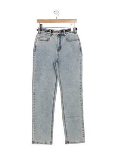 Pre-owned Generation Love High-rise Straight Leg Jeans In Blue