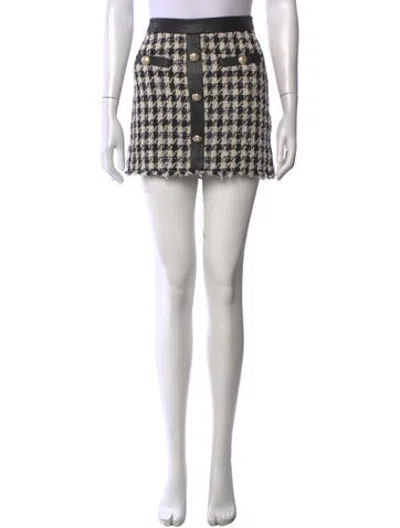 Pre-owned Generation Love Houndstooth Print Mini Skirt In Black/metallic/neutrals