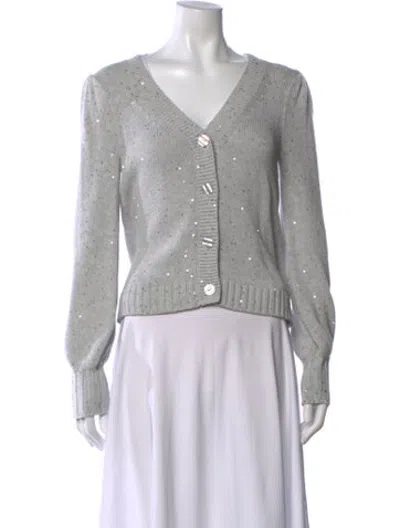Pre-owned Generation Love Patterned V-neck Sweater In Grey