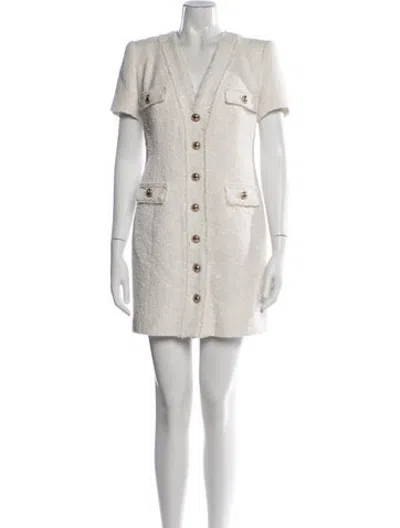 Pre-owned Generation Love Tweed Pattern Mini Dress In Neutrals