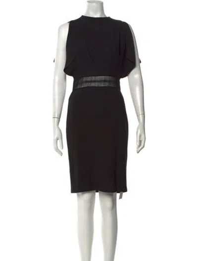 Pre-owned Genny Silk Knee-length Dress In Black