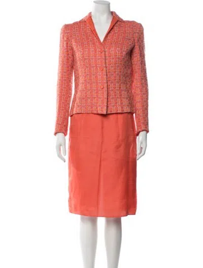 Pre-owned Genny Skirt Suit In Orange