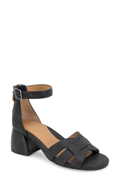 Gentle Souls By Kenneth Cole Myla Ankle Strap Sandal In Black Leather