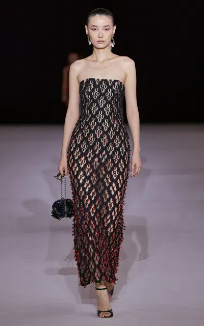 Georges Hobeika Embellished Cutout Silk-blend Maxi Dress In Multi