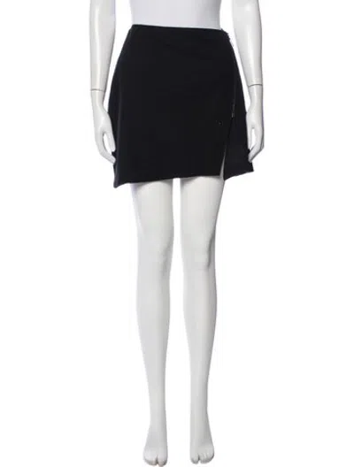 Pre-owned Georges Rech Wool Mini Skirt In Black