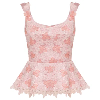 Georgette Belle Peplum Corset In Pink