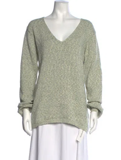 Pre-owned Georgia Alice Patterned V-neck Sweater In Green