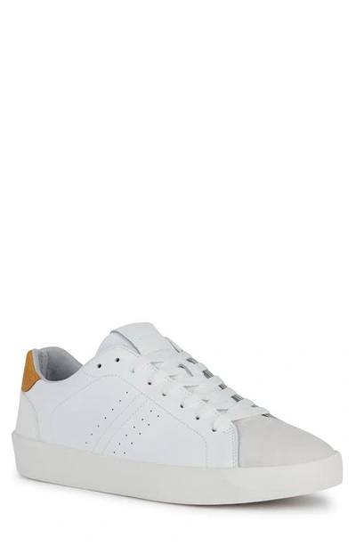 Geox Affile Sneaker In White/ Yellow