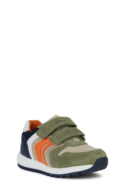 Geox Kids' Alben Sneaker In Green/ Blue