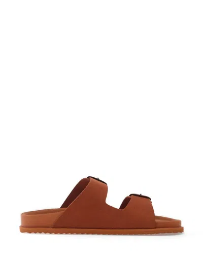 Geox Buckle-strap Slides In Animal Print