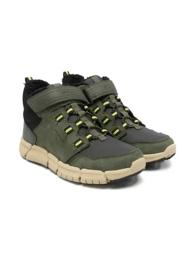Geox Kids' Flexyper Touch-strap Sneakers In Green