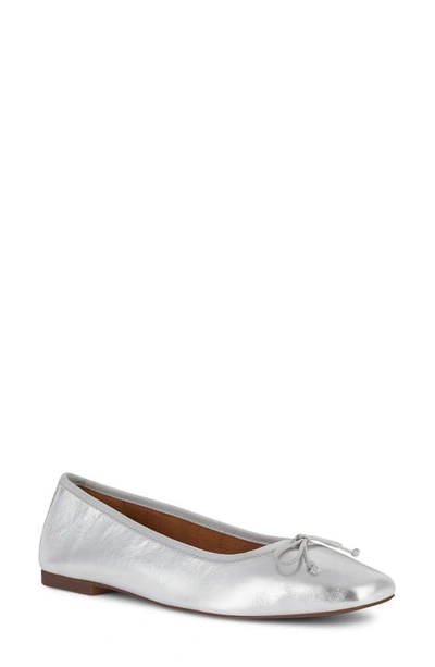 Geox Marsilea Square Toe Ballet Flat In Silver