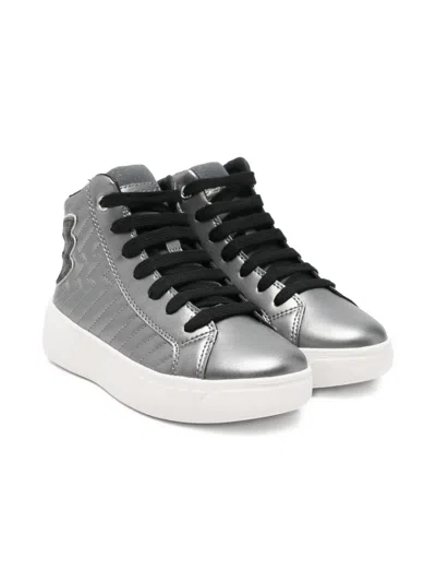 Geox Kids' Mikiroshi High-top Lace-up Sneakers In Multi