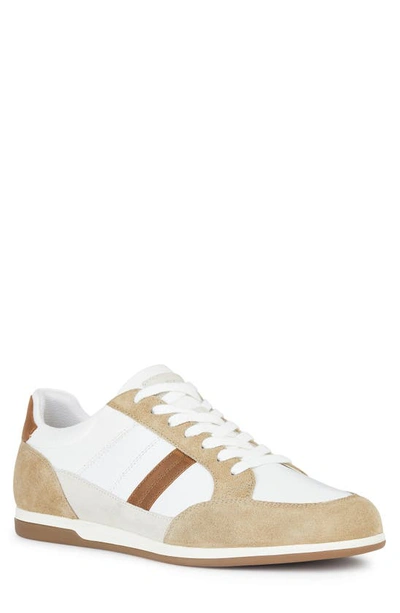 Geox Renan Sneaker In White/ Browncotto