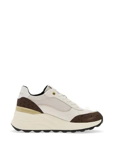 Geox Spherica Mesh-panels Sneakers In White