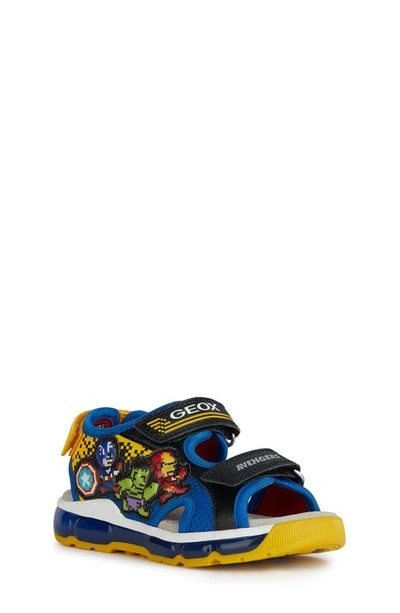 Geox X Marvel Kids' Android Sandal In Black Blue