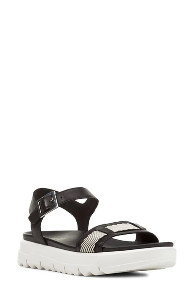 Geox Xand 2.1s Sandal In Black/ Off White