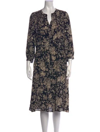 Pre-owned Gerard Darel Silk Midi Length Dress In Black