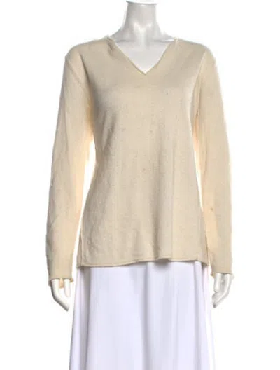 Pre-owned Gerard Darel V-neck Sweater In White
