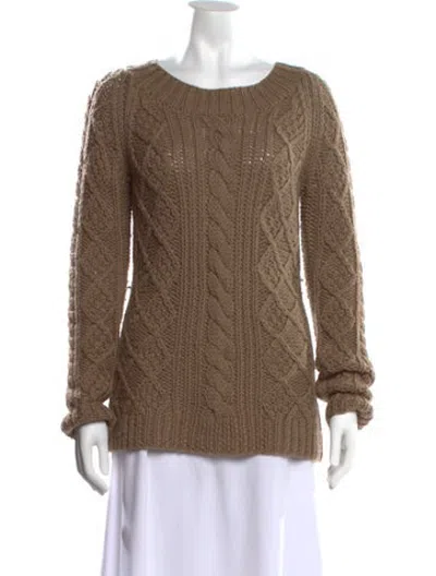 Pre-owned Gerard Darel Wool Crew Neck Sweater In Brown