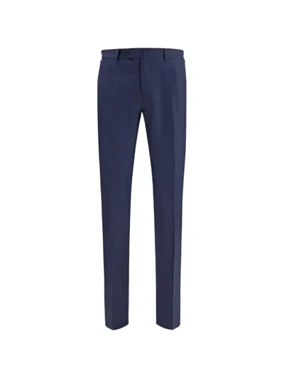 Germano 1952 Checked Straight-leg Trousers In Blue
