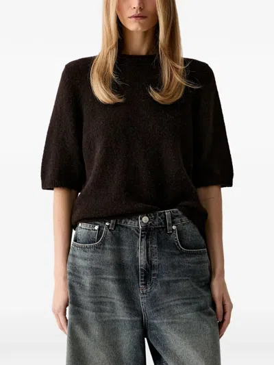 Gestuz Alphagz Short-sleeve Sweater In Brown