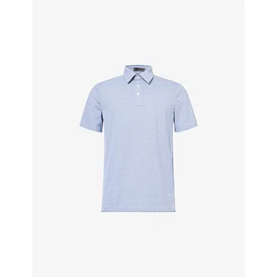G/fore Mens Mosaic All Play Stretch-cotton Polo Shirt Twilight In Blue