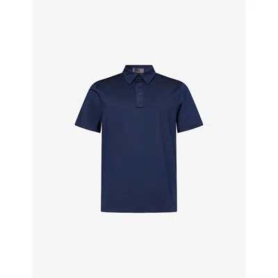 G/fore Mens Solid Tech Stretch-jersey Polo Shirt Twilight In Blue