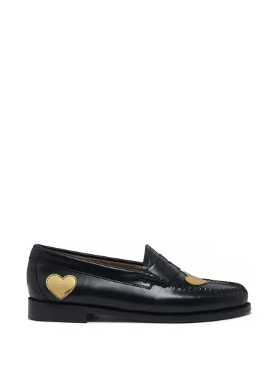 G.h.bass Penny Love Heart Penny Leather Loafers In Black