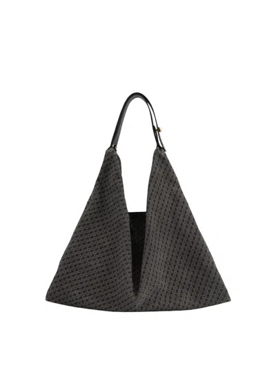 Gherardini "amazzonia" Medium Suede Shoulder Bag In Gray