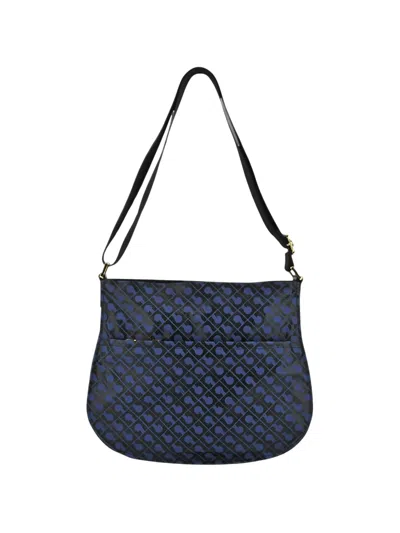 Gherardini Blue Monogram Canvas Small Satchel