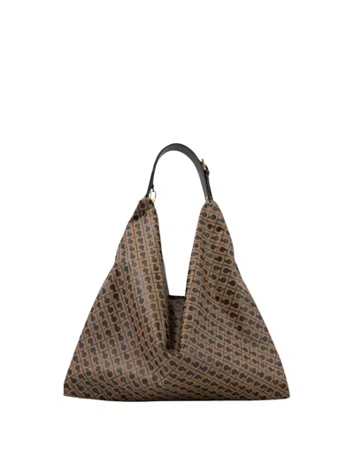 Gherardini Classic Hobo Large Adjustable Strap Softy Canvas Shoulder Bag In Brown