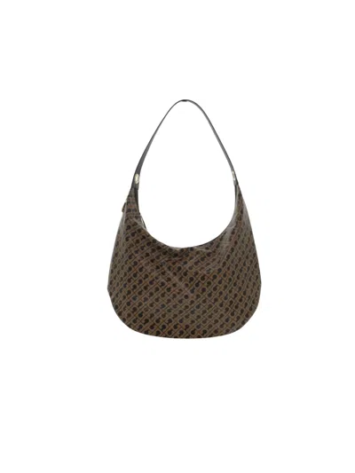 Gherardini Medium Hobo Softy Fabric Shoulder Bag In Brown