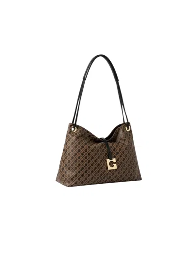 Gherardini Medium Shoulder Canvas Bag In Brown