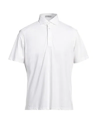 Ghirardelli Man Polo Shirt White Size S Polyamide, Elastane