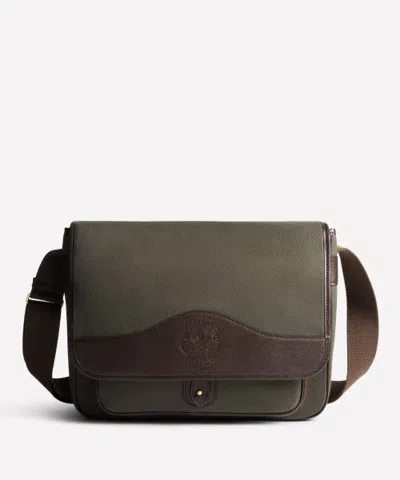 Ghurka Field Bag No. 275 Cotton Twill Messenger Bag In Olive Vintage Walnut Twill