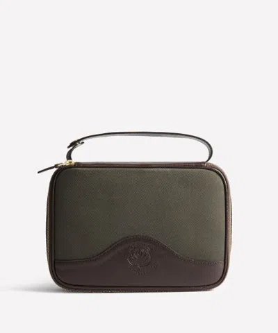 Ghurka Field Case No. 292 Cotton Twill Travel Case In Olive Vintage Walnut Twill